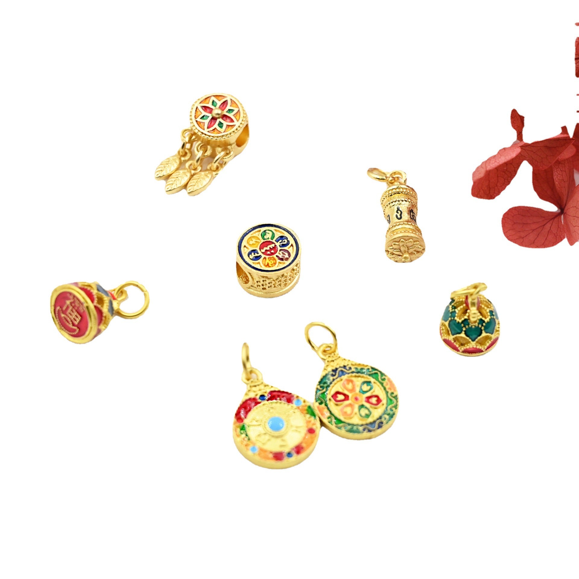 Bobas de aleación de pendientes al por mayor 5pcs/paquete